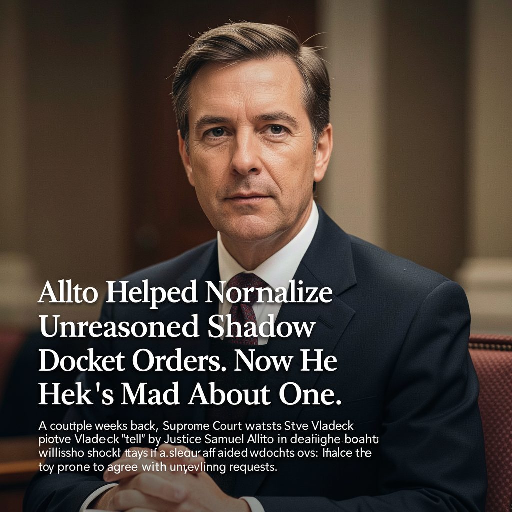 Alito Helped Normalize Unreasoned Shadow Docket Orders. Now He’s Mad About One.