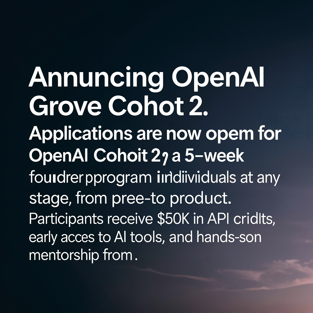Announcing OpenAI Grove Cohort 2