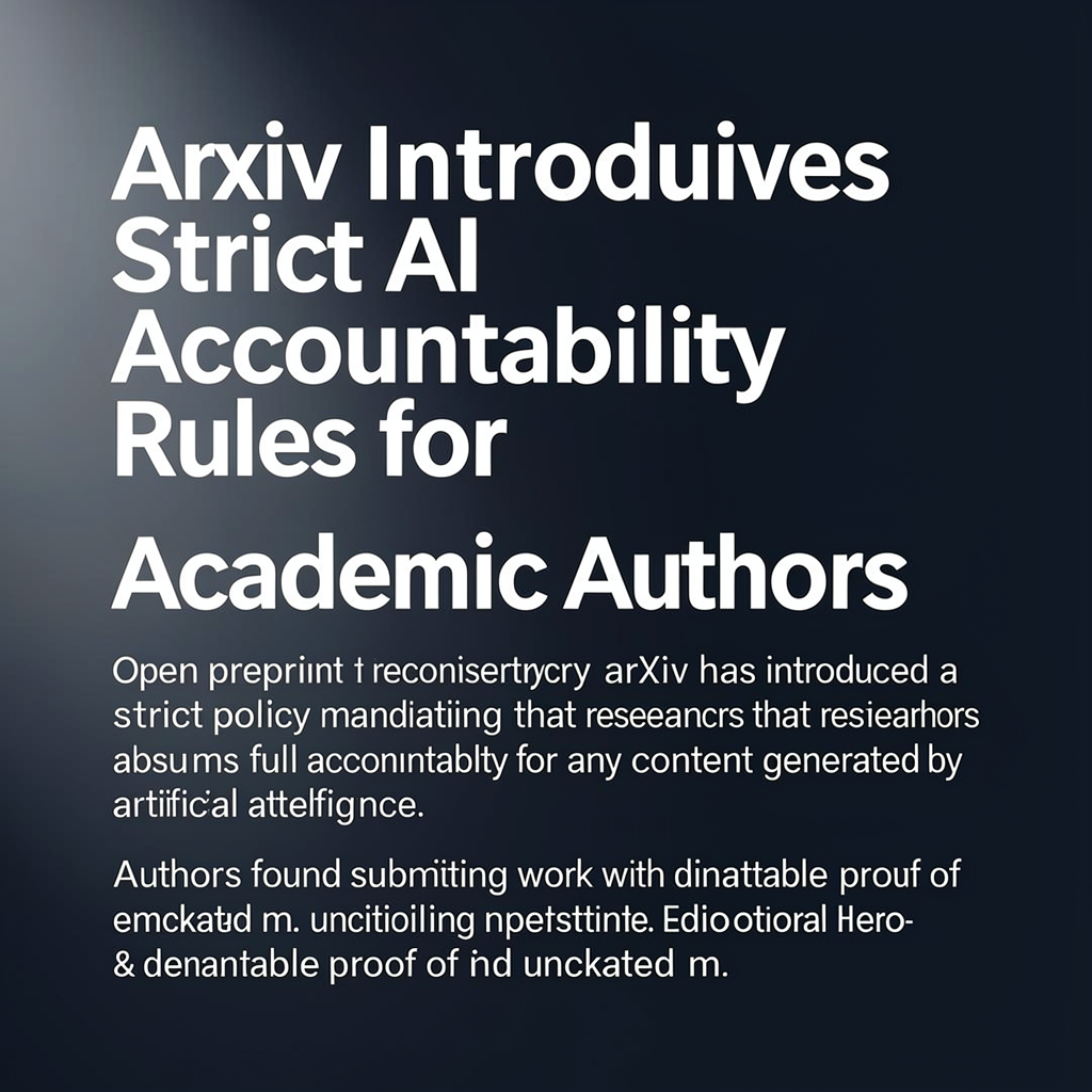 ArXiv Introduces Strict AI Accountability Rules for Academic Authors