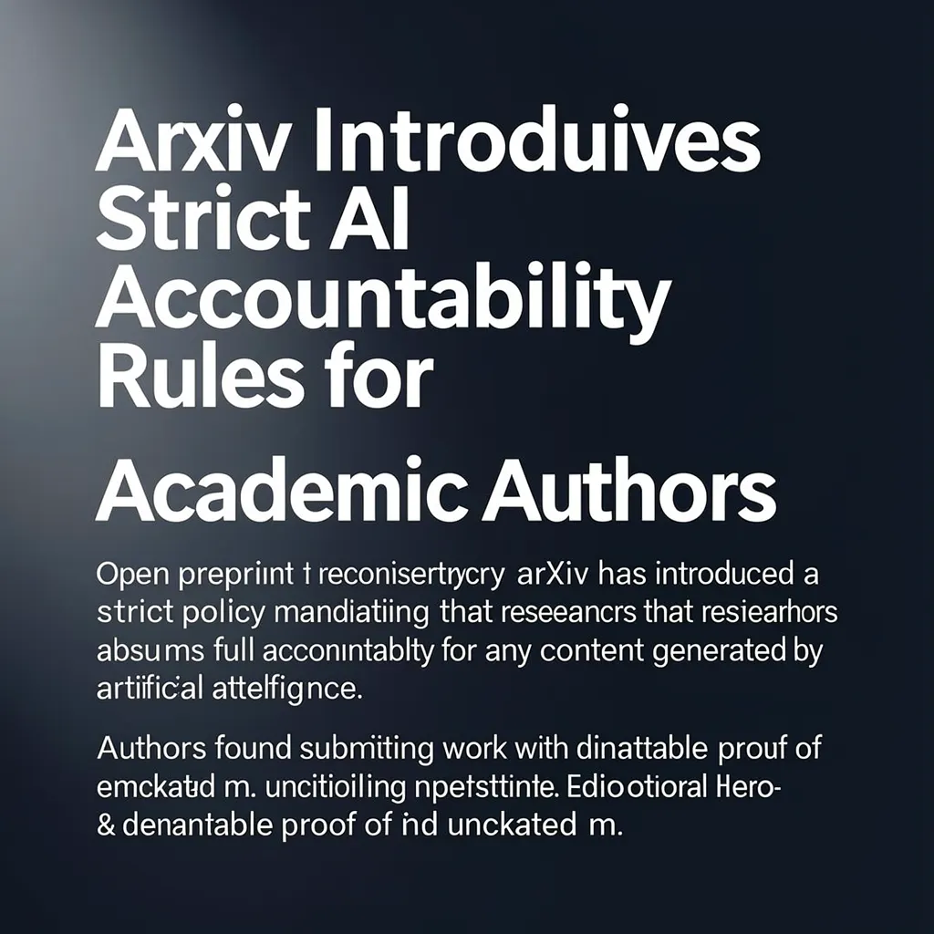 ArXiv Introduces Strict AI Accountability Rules for Academic Authors