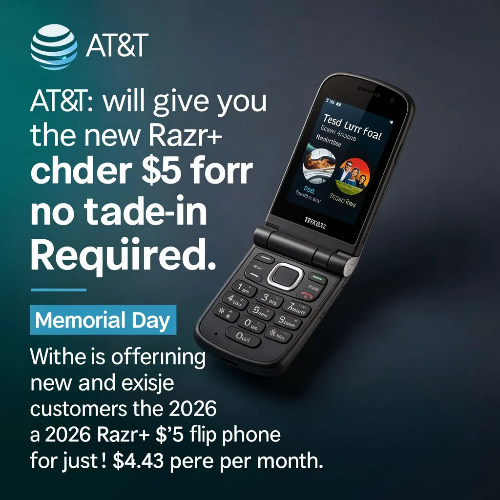 AT&T will give you the new Razr+ flip phone for under $5 a month - no trade-in required