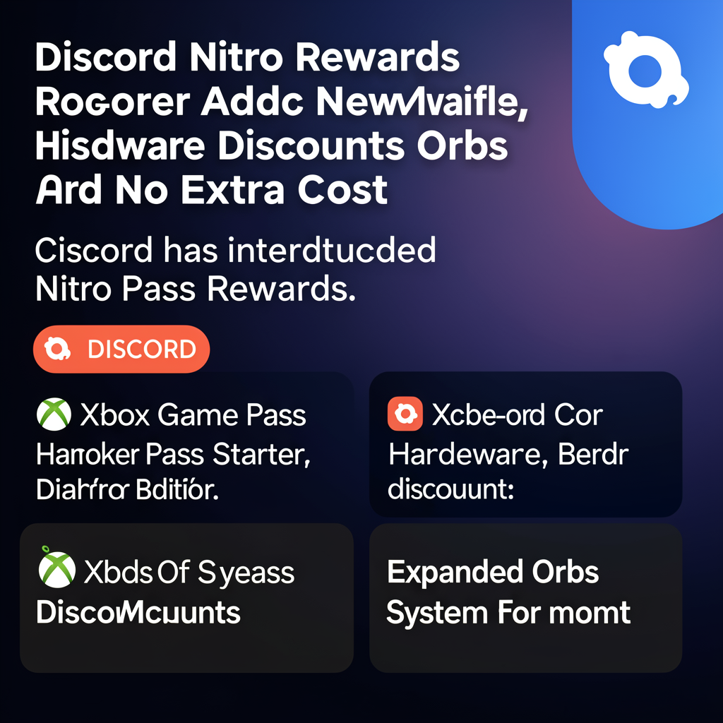 Discord Nitro Rewards Adds Xbox Game Pass Starter, Hardware Discounts, and More Orbs at No Extra Cost