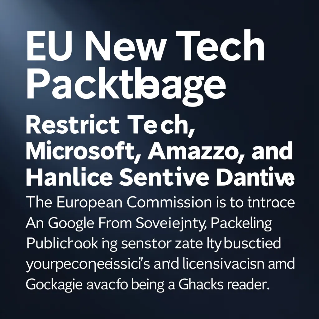 EU New Tech Package May Restrict Microsoft, Amazon, and Google From Handling Public Sector Sensitive Data