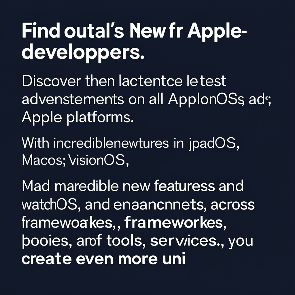Find out what’s new for Apple developers