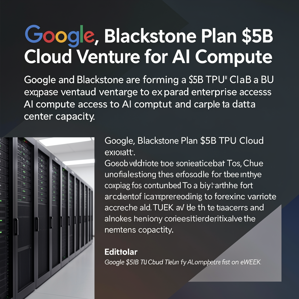 Google, Blackstone Plan $5B TPU Cloud Venture for AI Compute