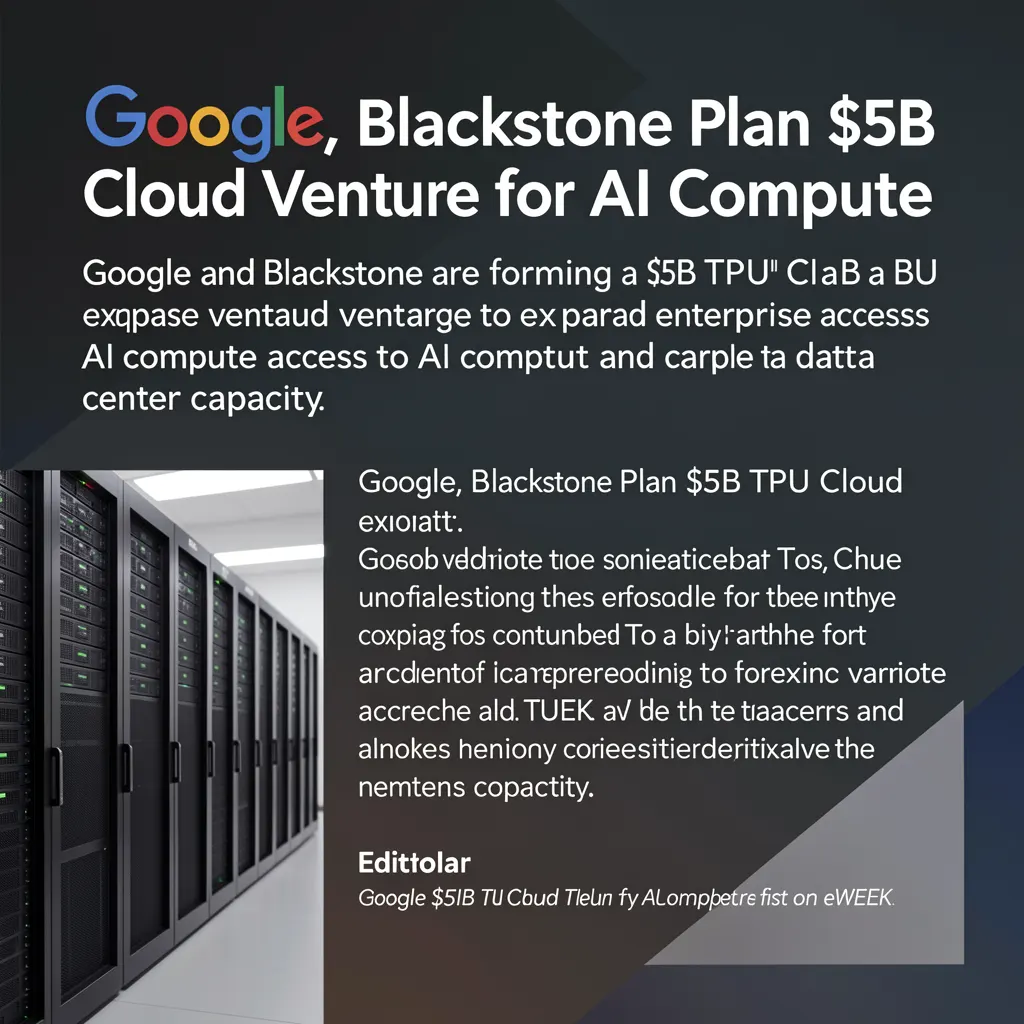 Google, Blackstone Plan $5B TPU Cloud Venture for AI Compute