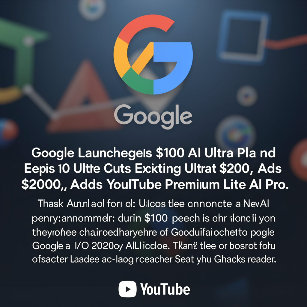 Google Launches $100 AI Ultra Plan and Cuts Existing Ultra to $200, Adds YouTube Premium Lite to AI Pro