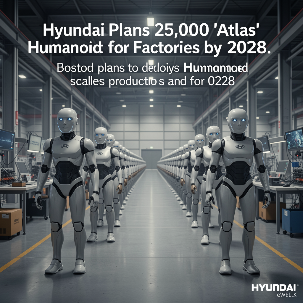 Hyundai Plans 25,000 ‘Atlas’ Humanoid Robots for Factories by 2028