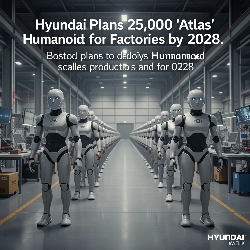 Hyundai Plans 25,000 ‘Atlas’ Humanoid Robots for Factories by 2028