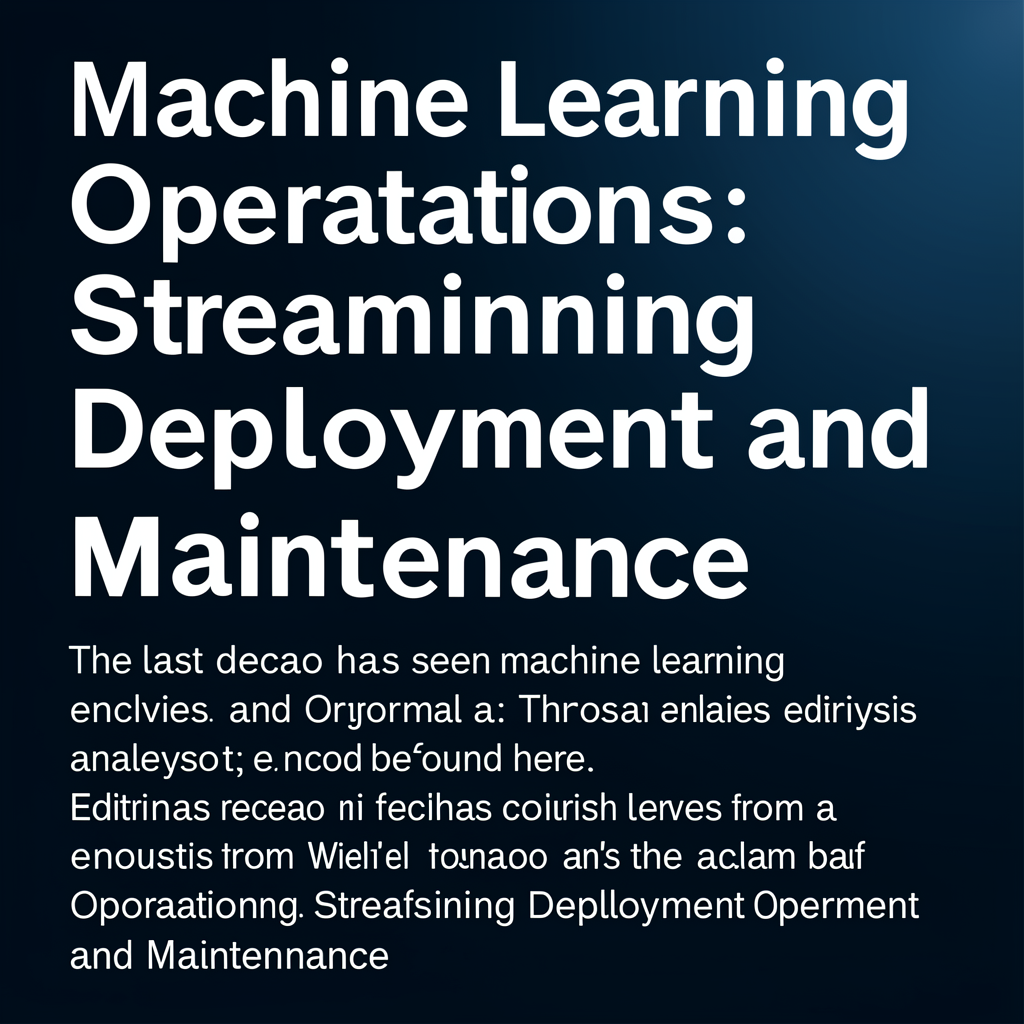 Machine Learning Operations: Streamlining Deployment and Maintenance