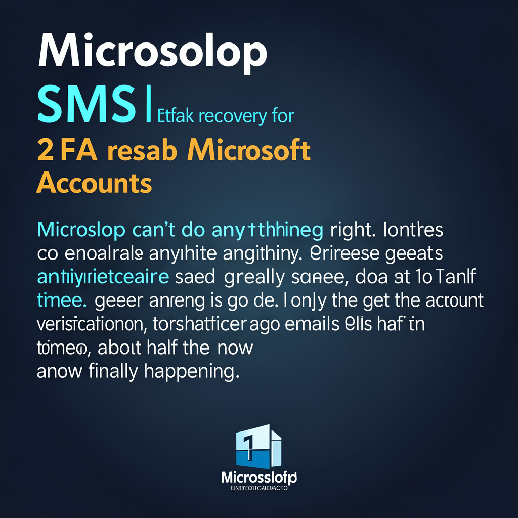 Microslop ending SMS text and 2FA recovery for email and Microsoft Accounts
