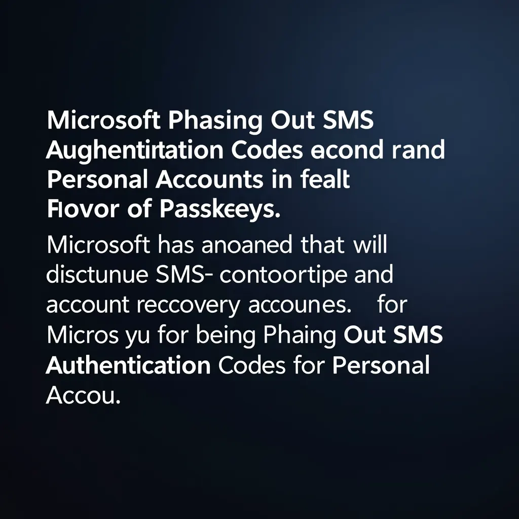 Microsoft Phasing Out SMS Authentication Codes for Personal Accounts in Favor of Passkeys
