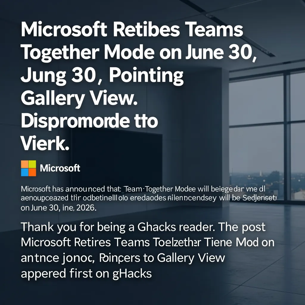 Microsoft Retires Teams Together Mode on June 30, Pointing Users to Gallery View