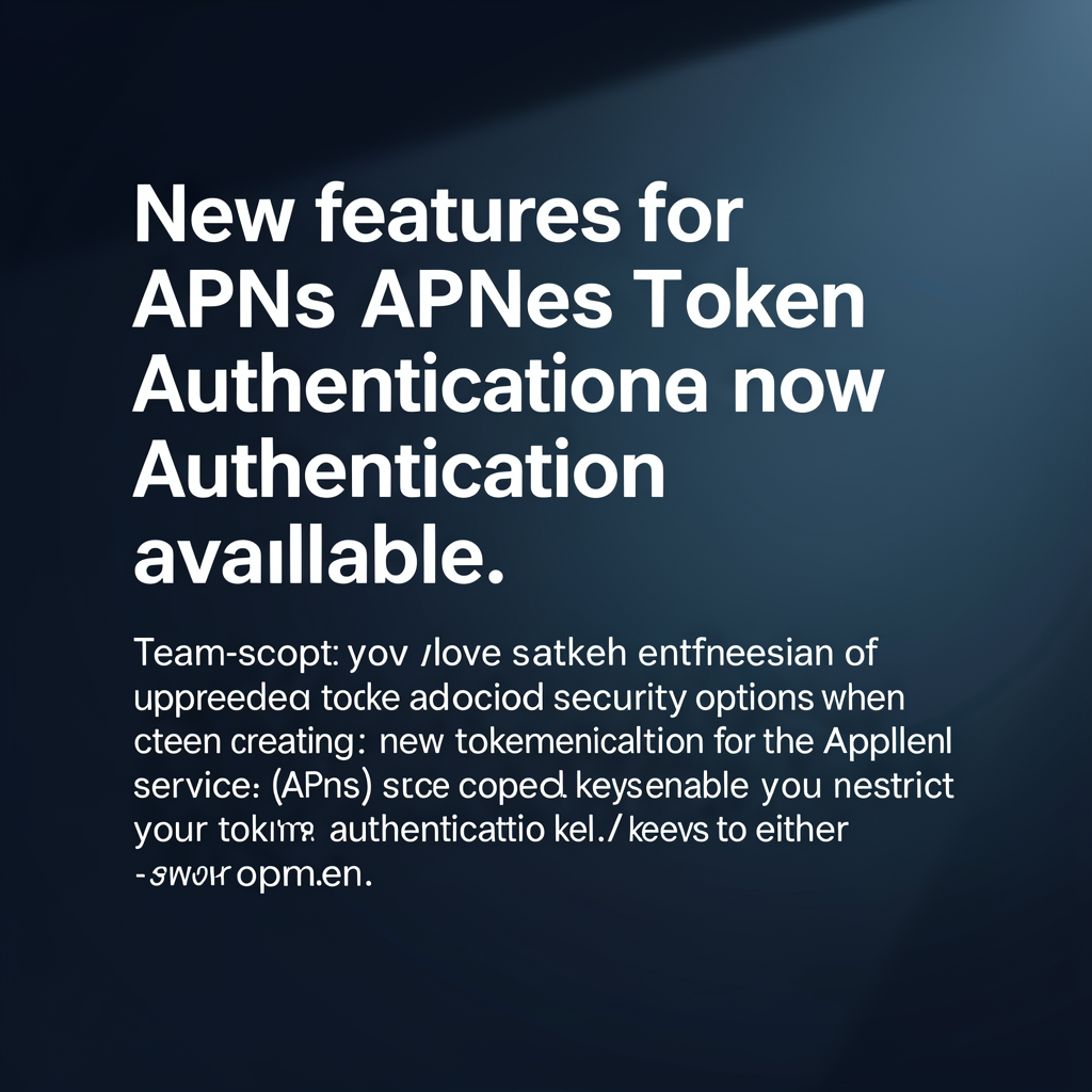 New features for APNs token authentication are now available