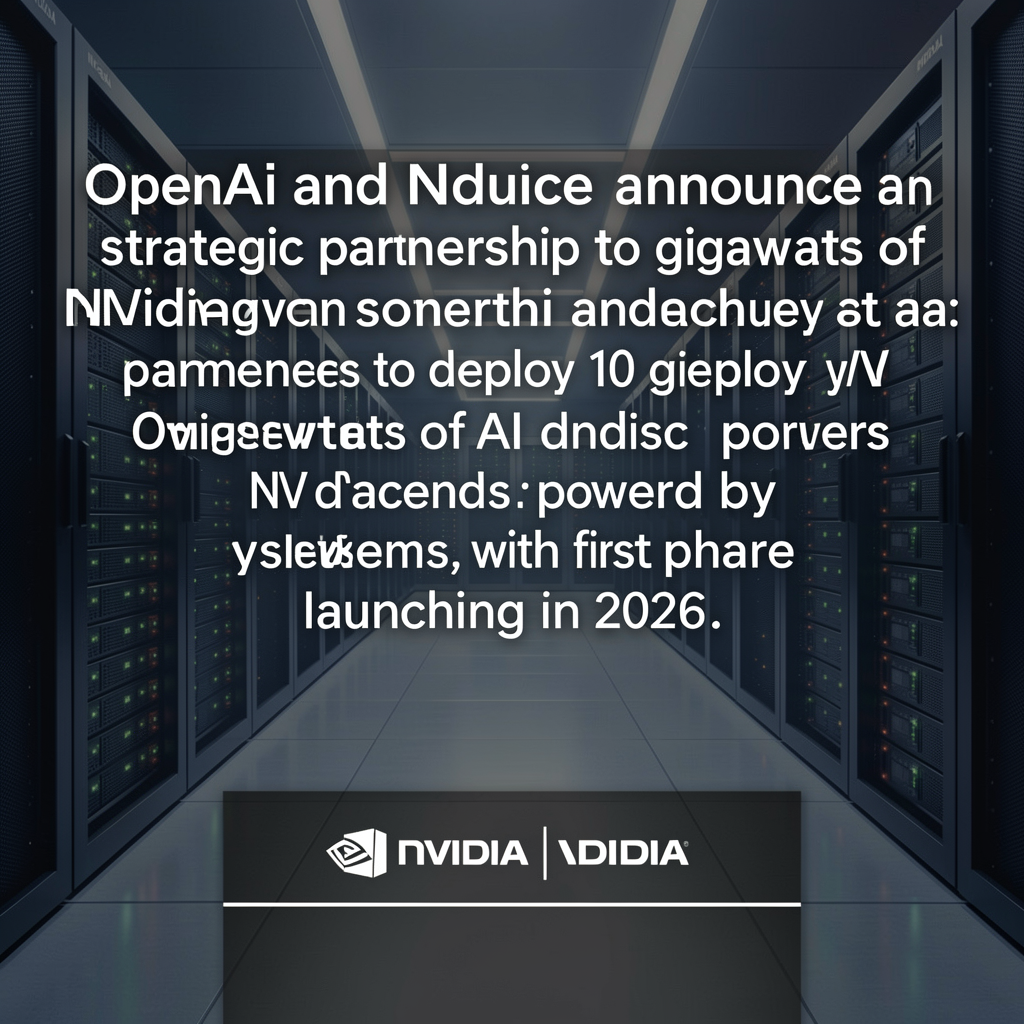 OpenAI and NVIDIA announce strategic partnership to deploy 10 gigawatts of NVIDIA systems