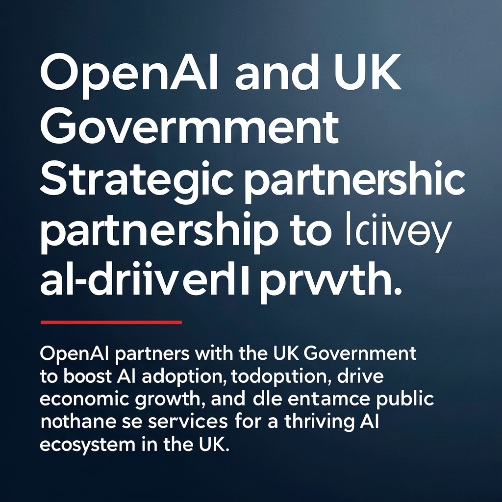 OpenAI and UK Government announce strategic partnership to deliver AI-driven growth
