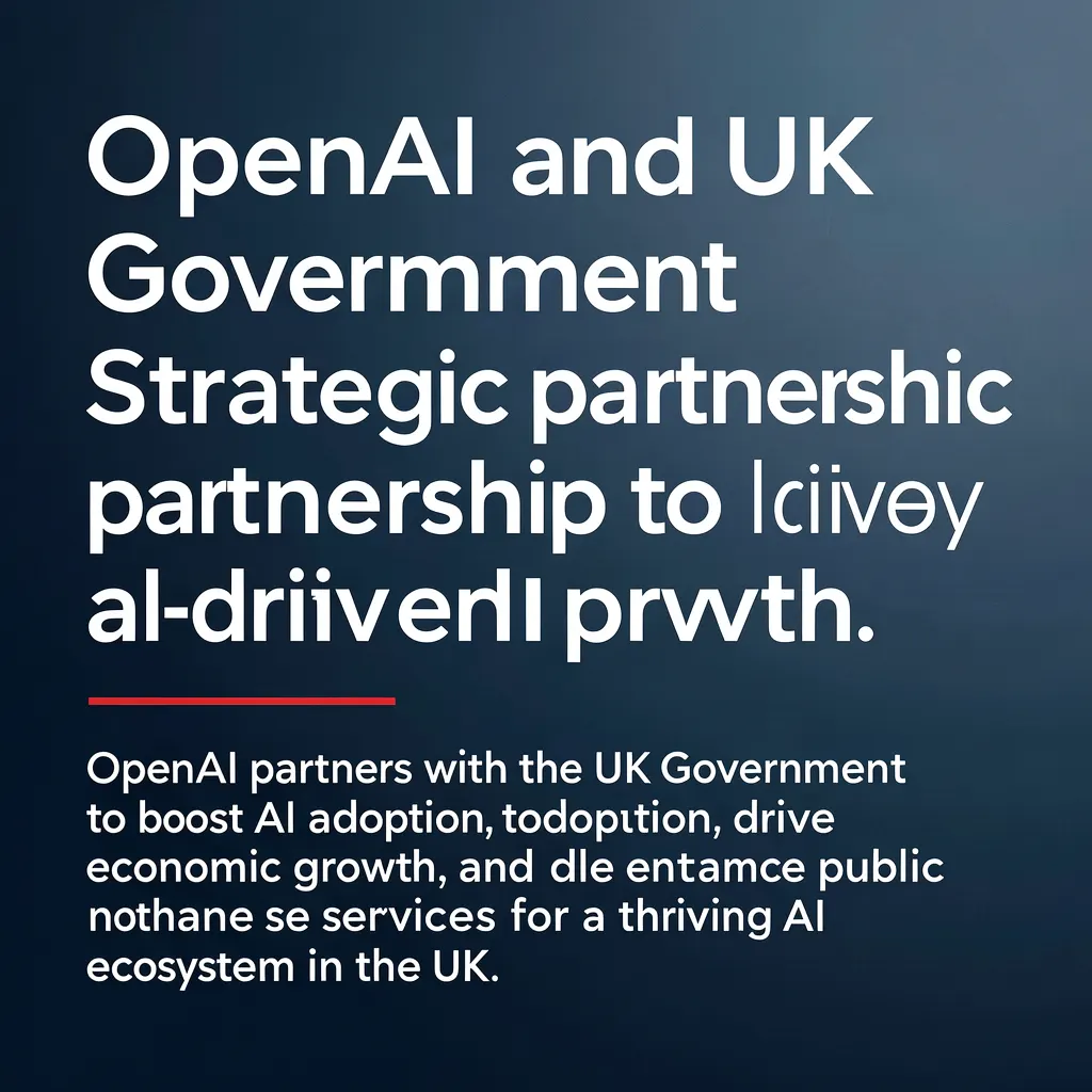 OpenAI and UK Government announce strategic partnership to deliver AI-driven growth