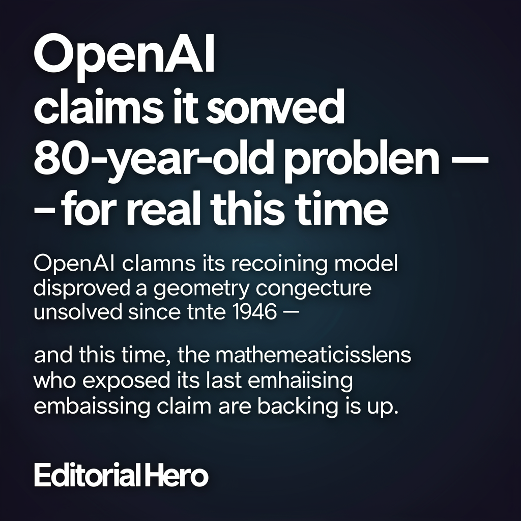 OpenAI claims it solved an 80-year-old math problem — for real this time