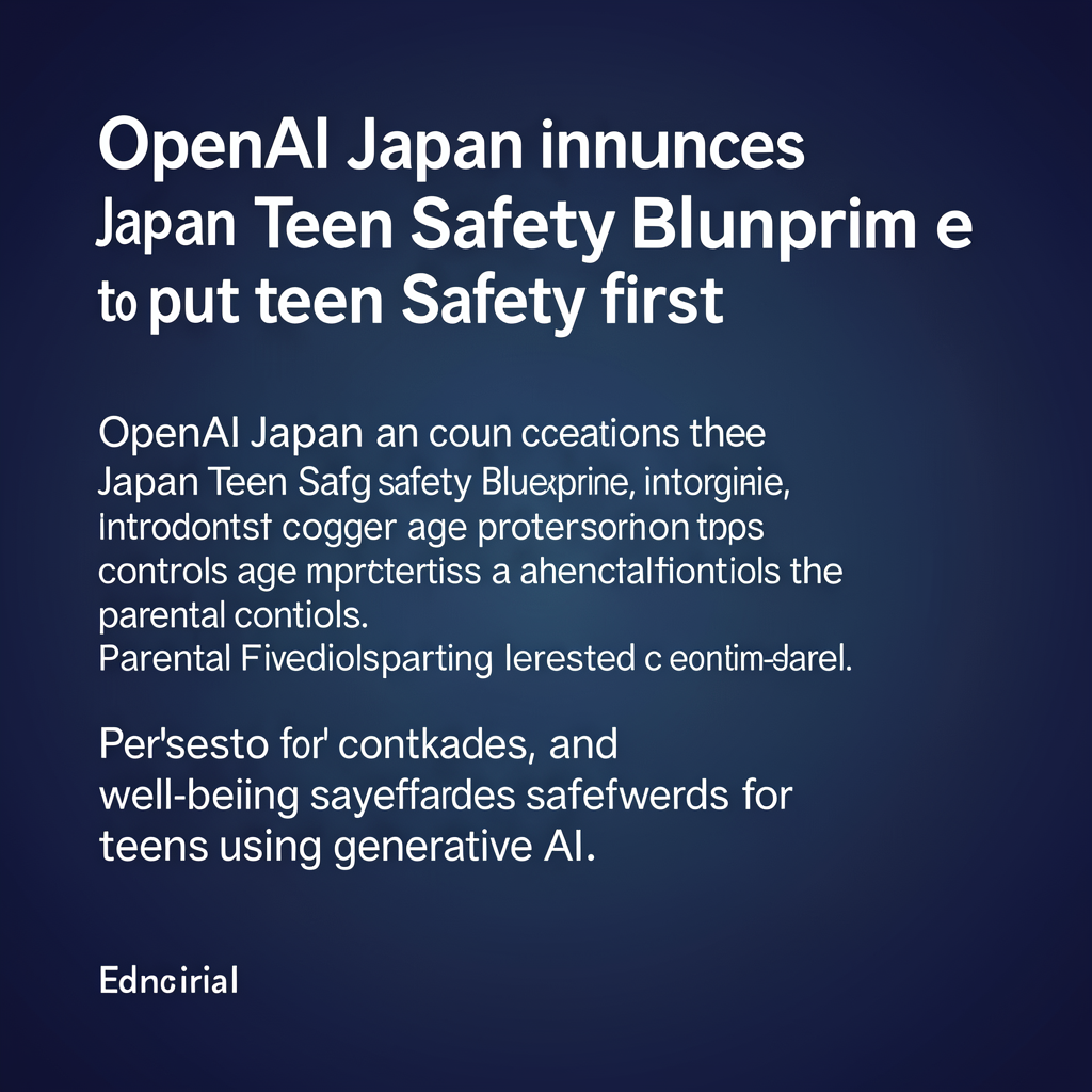OpenAI Japan announces Japan Teen Safety Blueprint to put teen safety first