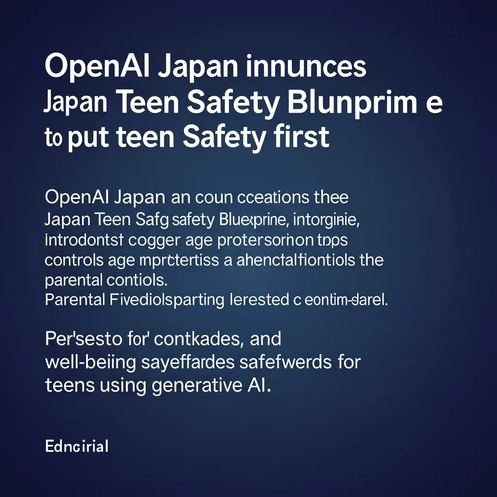 OpenAI Japan announces Japan Teen Safety Blueprint to put teen safety first