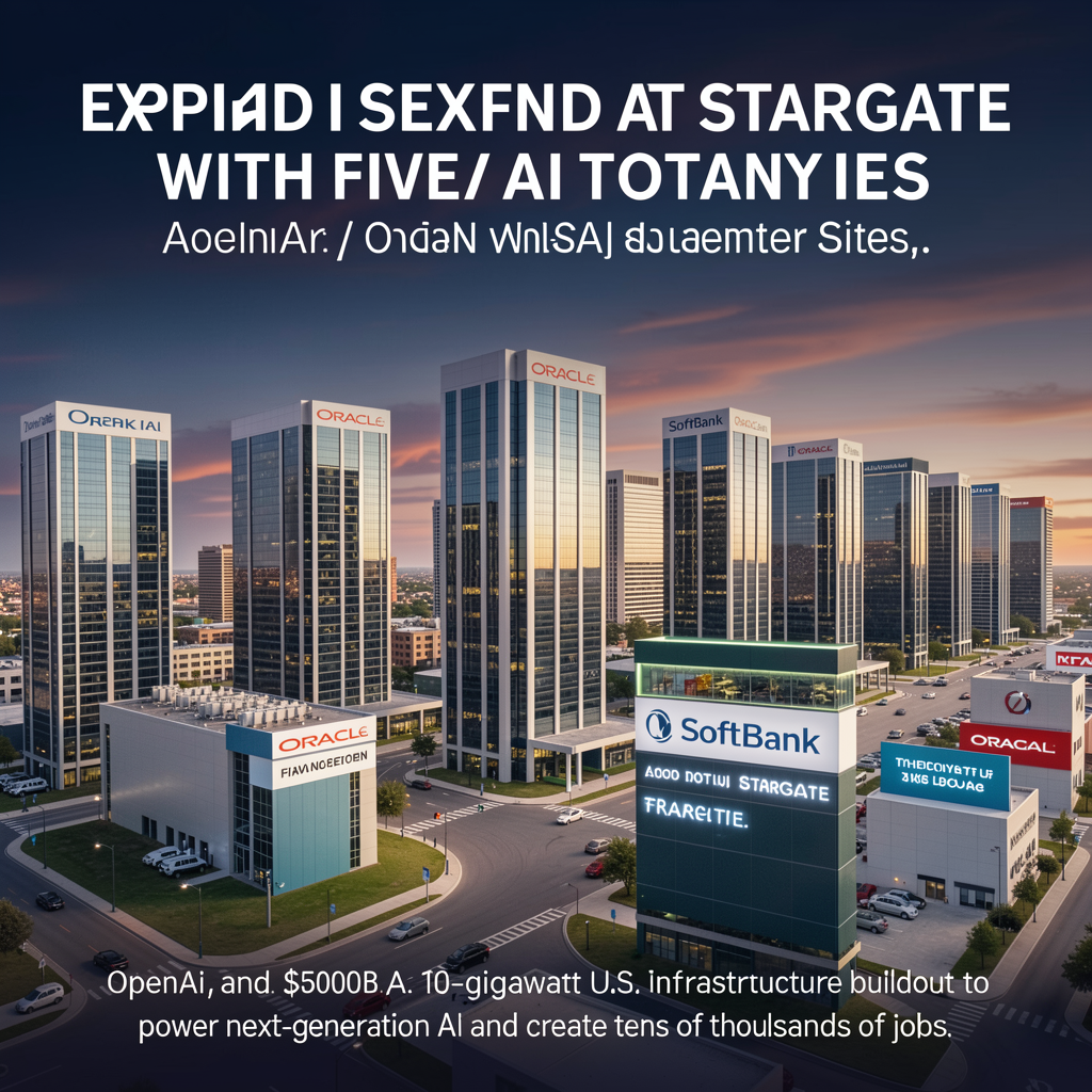 OpenAI, Oracle, and SoftBank expand Stargate with five new AI datacenter sites