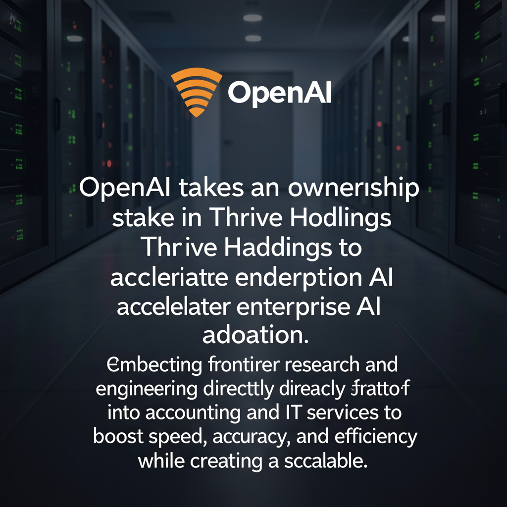 OpenAI takes an ownership stake in Thrive Holdings to accelerate enterprise AI adoption
