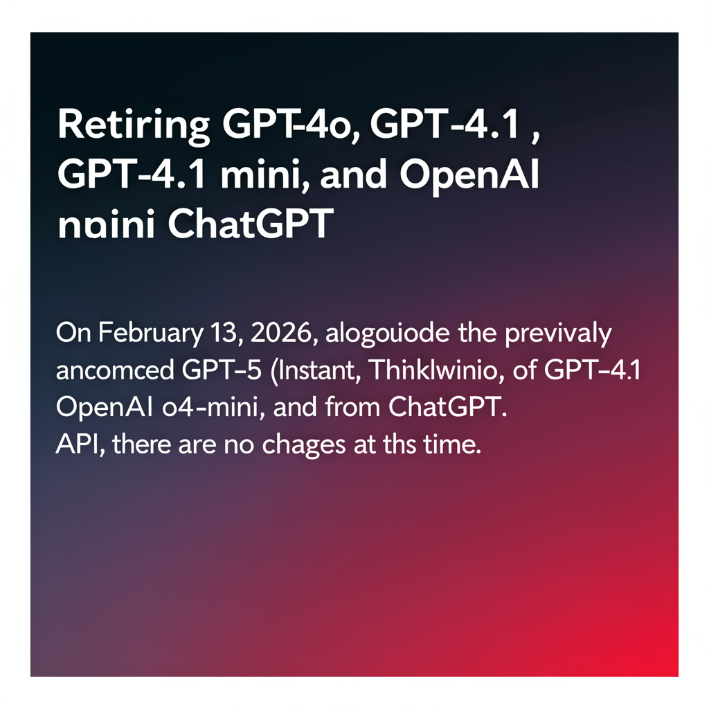 Retiring GPT-4o, GPT-4.1, GPT-4.1 mini, and OpenAI o4-mini in ChatGPT