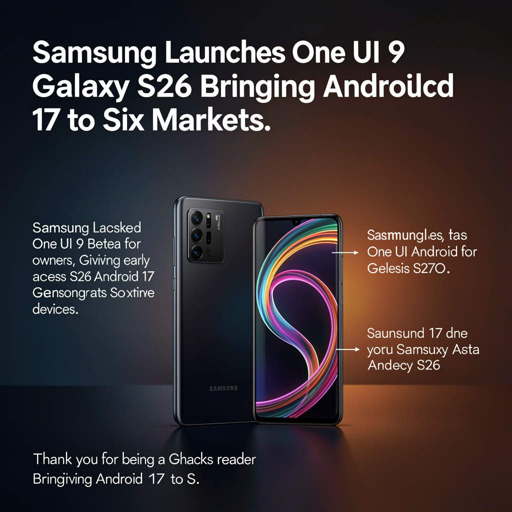 Samsung Launches One UI 9 Beta for Galaxy S26 Bringing Android 17 to Six Markets