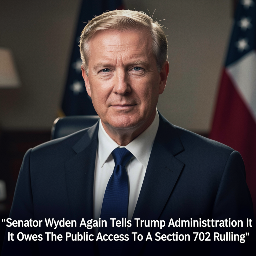 Senator Wyden Again Tells Trump Administration It Owes The Public Access To A Section 702 Ruling