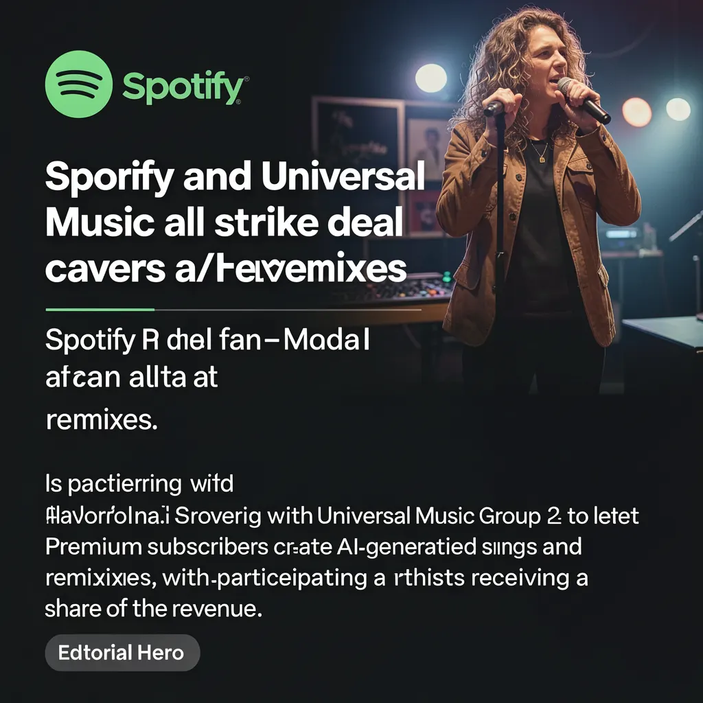 Spotify and Universal Music strike deal allowing fan-made AI covers and remixes