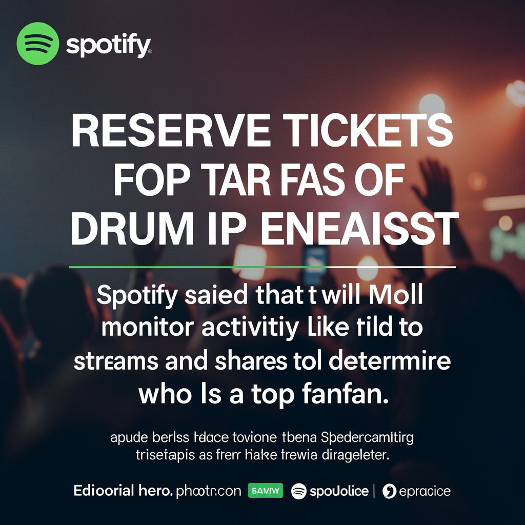Spotify will reserve tickets for top fans of an artists in a bid to drum up engagement
