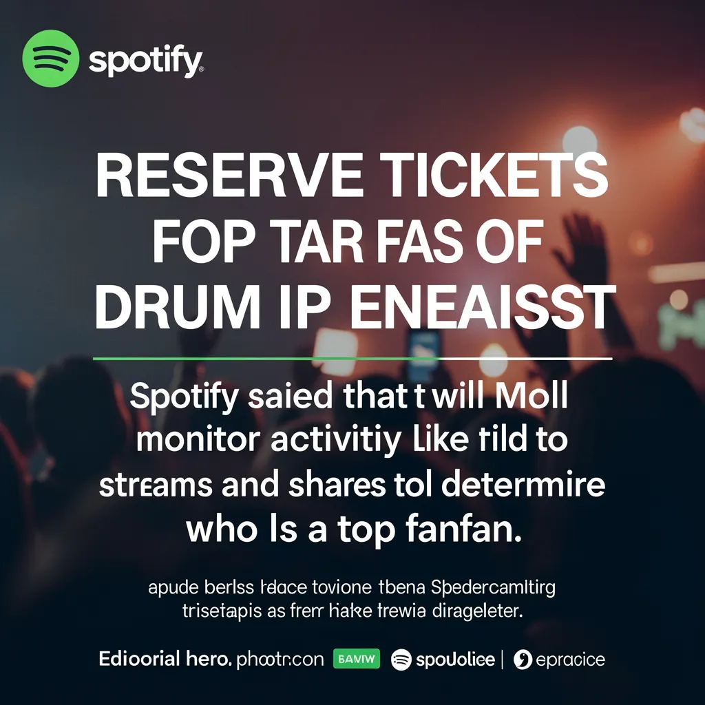 Spotify will reserve tickets for top fans of an artists in a bid to drum up engagement