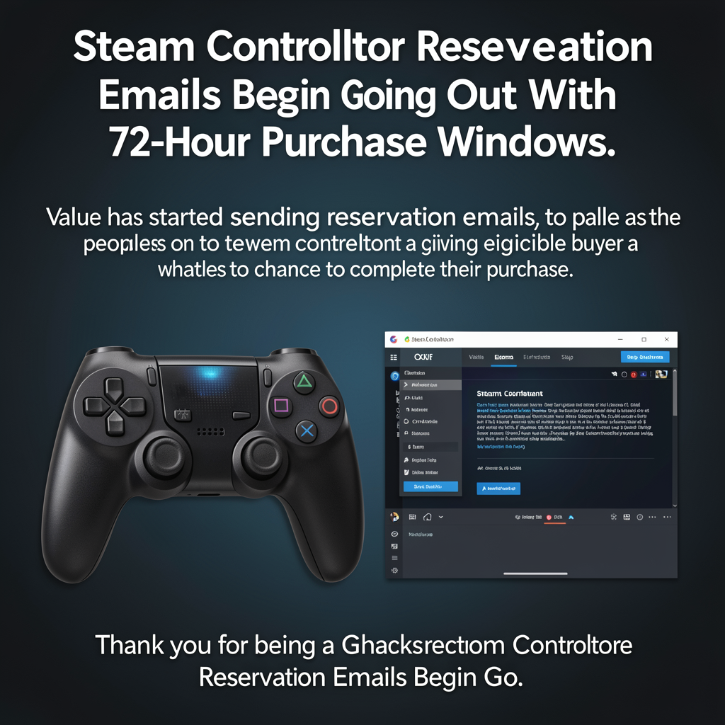 Steam Controller Reservation Emails Begin Going Out With 72-Hour Purchase Windows
