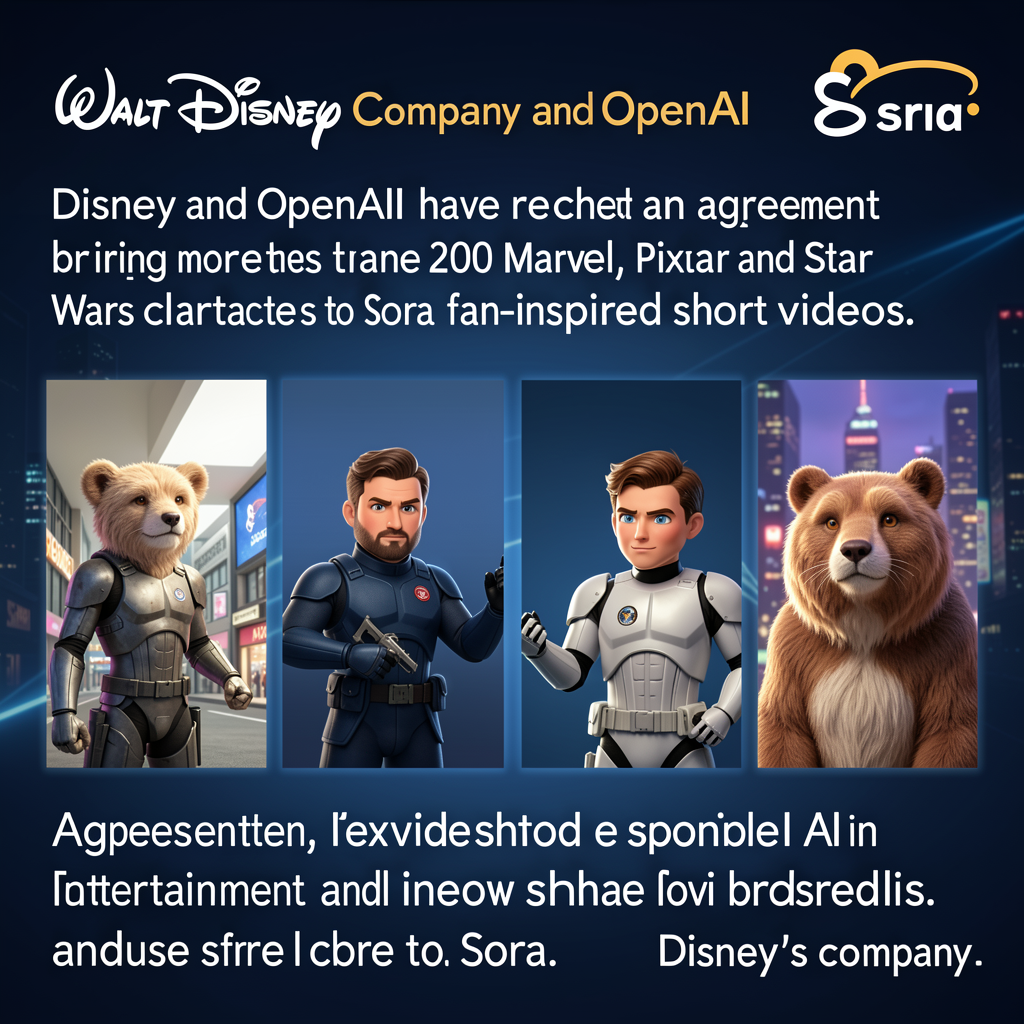 The Walt Disney Company and OpenAI reach landmark agreement to bring beloved characters to Sora