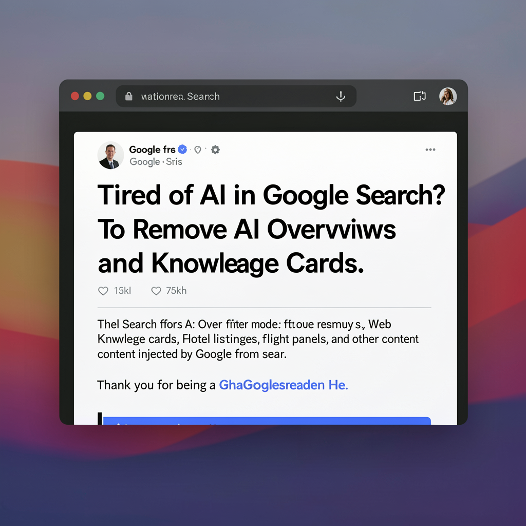 Tired of AI in Google Search? Here's How To Remove AI Overviews and Knowledge Cards