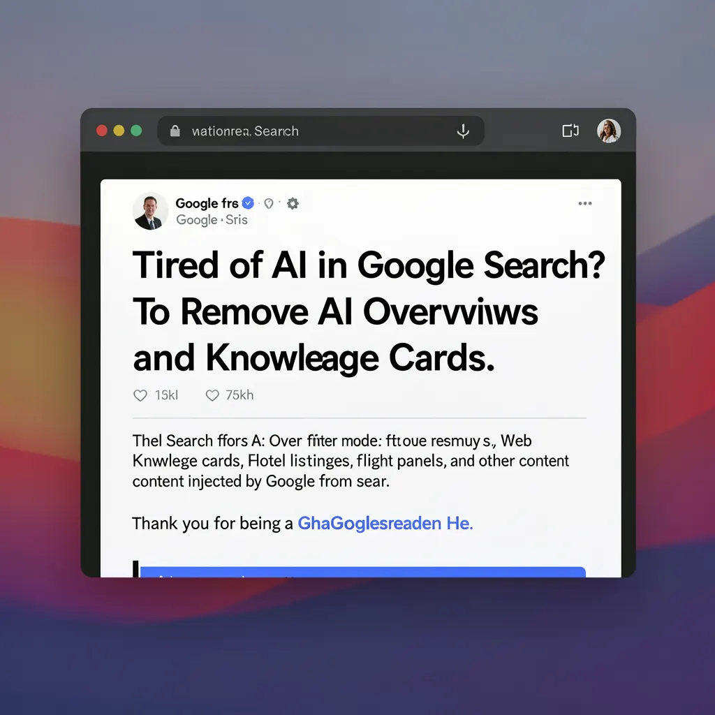 Tired of AI in Google Search? Here's How To Remove AI Overviews and Knowledge Cards