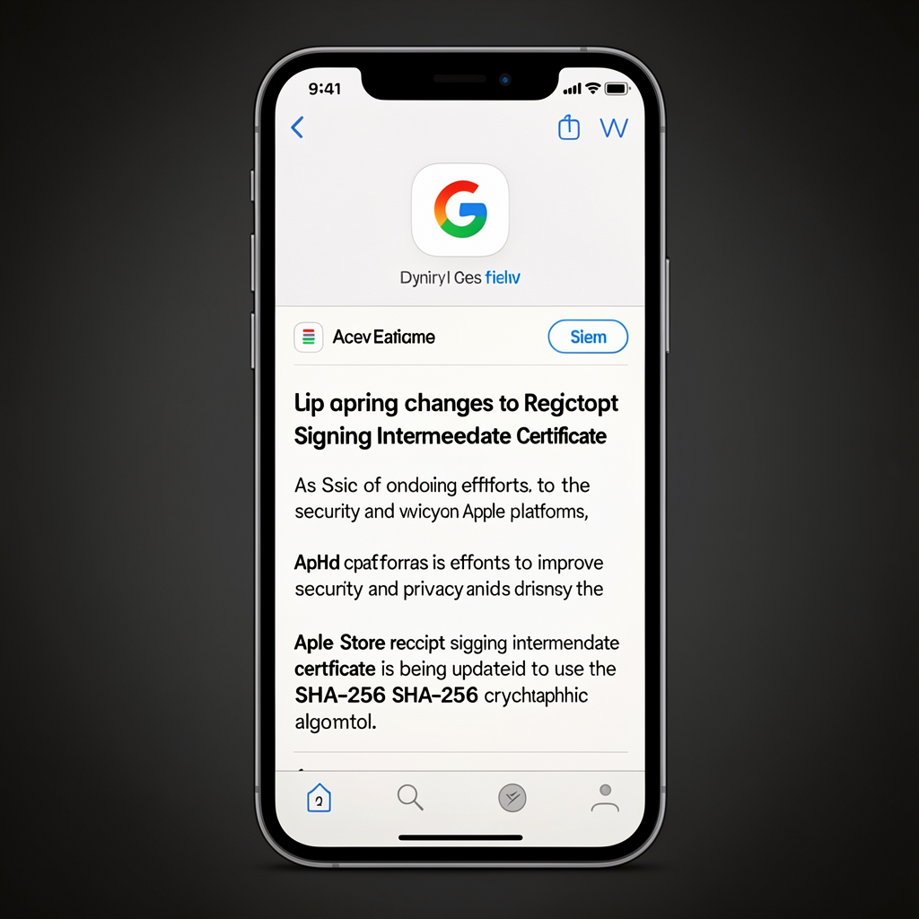 Upcoming changes to the App Store Receipt Signing Intermediate Certificate