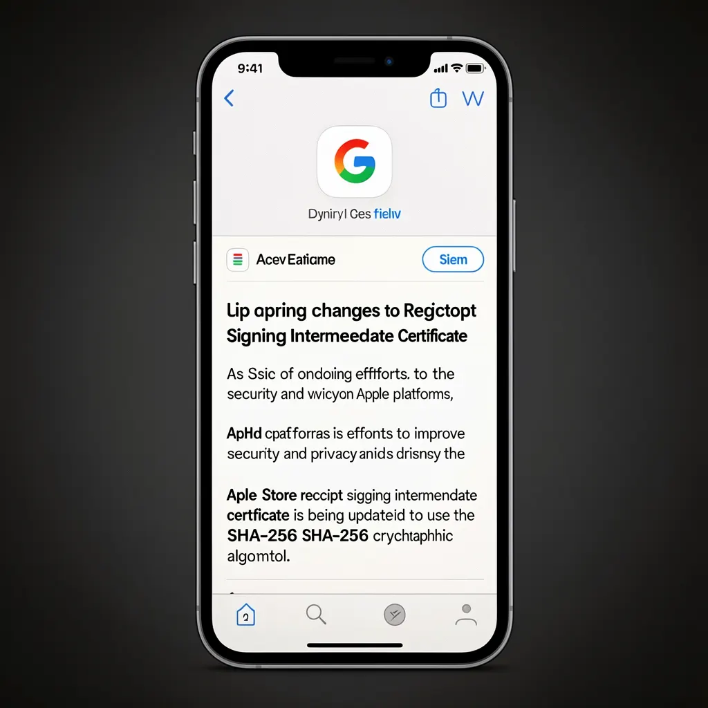 Upcoming changes to the App Store Receipt Signing Intermediate Certificate