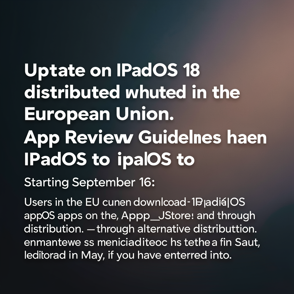 Update on iPadOS 18 apps distributed in the European Union