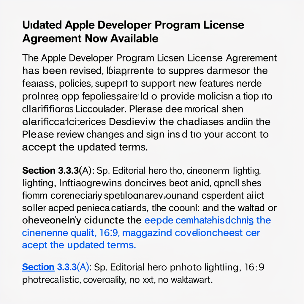 Updated Apple Developer Program License Agreement now available