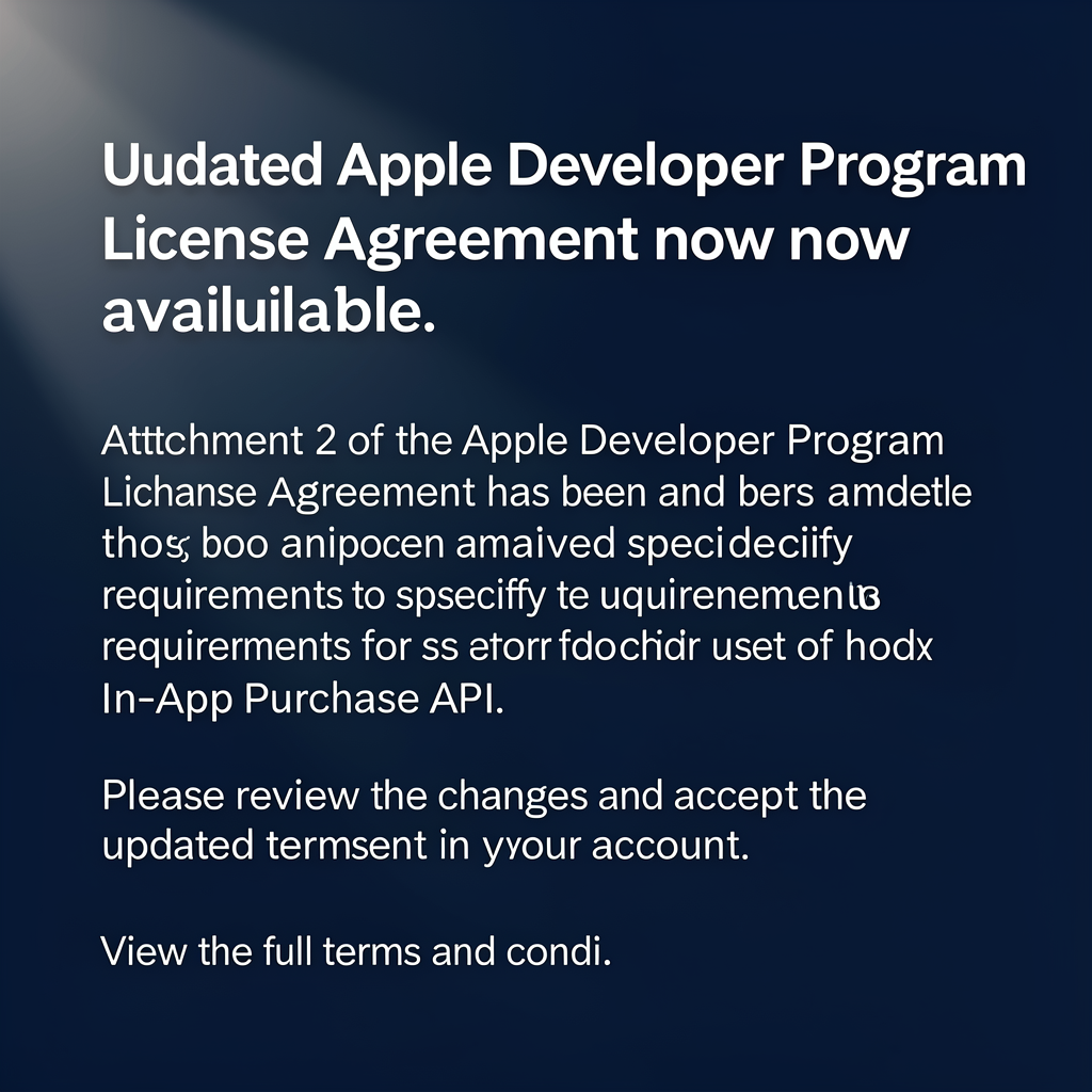 Updated Apple Developer Program License Agreement now available