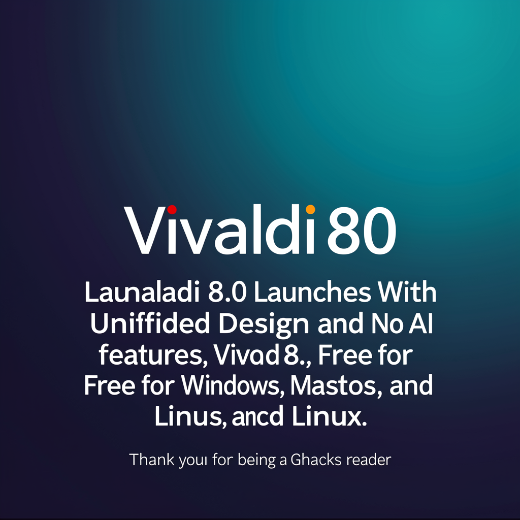 Vivaldi 8.0 Launches With Unified Design and No AI Features, Free for Windows, macOS, and Linux