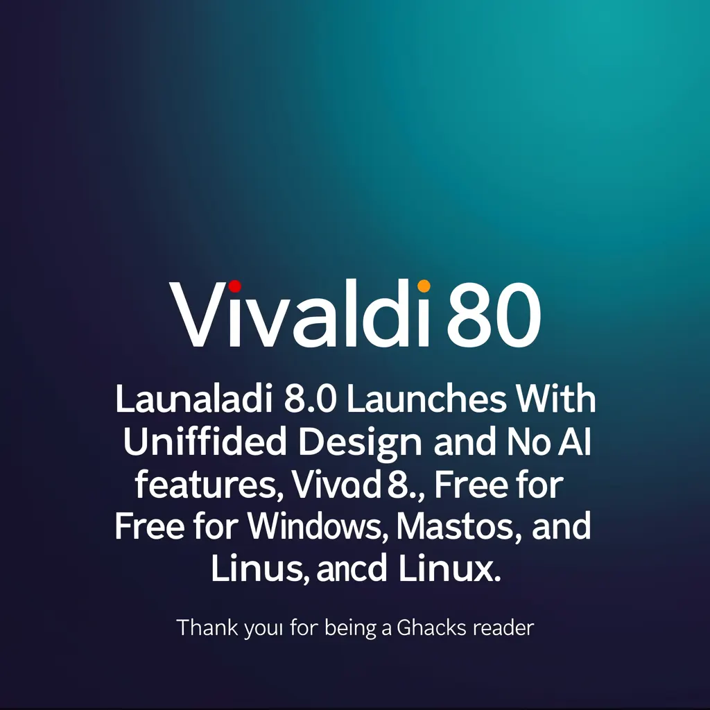 Vivaldi 8.0 Launches With Unified Design and No AI Features, Free for Windows, macOS, and Linux