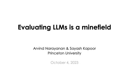 Evaluating LLMs is a minefield
