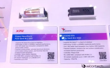 ADATA & XPG Unveil NeonStorm 14 GB/s Gen5 SSDs, Legend 10 GB/s Gen5 SSDs, Caster RGB DDR5-9000 Memory