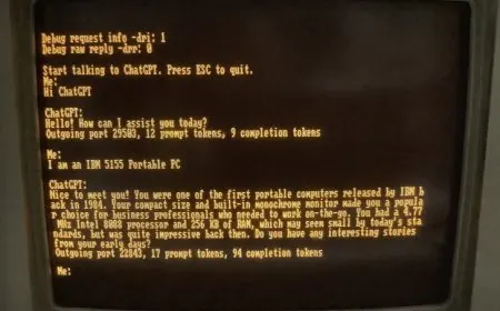 Portable IBM PC With MS-DOS From 1984 Is Shown Running The ChatGPT Client