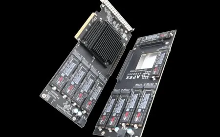 Apex Storage X21 AIC Features 21 M.2 Gen 4 Slots, 100 PCIe Lanes, Up To 168 TB Per Card
