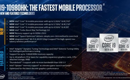 Intel’s Core i9-10980HK Flagship Notebook 8 Core CPU Consumes Up To 135W Power On Max Frequency – Higher Than 16 Core Ryzen 9 3950X Featured In Enthusiast Notebooks