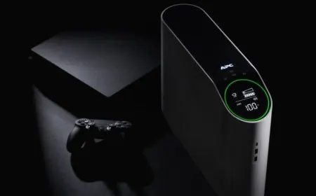 This device is a gaming-focused uninterruptible power supply featuring multiple outlets and indicator lights.