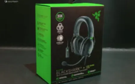 Razer BlackShark V2 wired gaming headphones displayed on a white background
